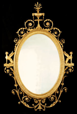 A George III Giltwood Mirror After Design By Robert Adam (1728-1792) von 