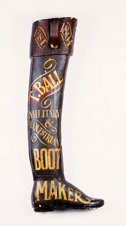A Painted And Carved Wooden Boot Maker''s Shop Sign, 19th Century von 