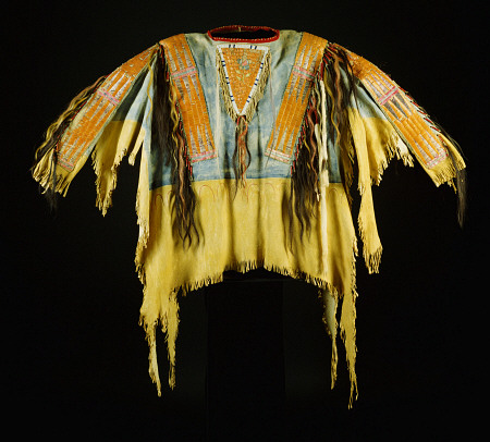 A Southern Cheyenne Quilled And Fringed Hide Warrior''s Shirt von 