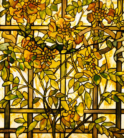 A Trumpet Vine Leaded Glass Window von 