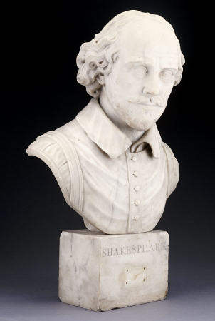 A Victorian Sculpted White Marble Bust Of William Shakespeare, Probably Mid 19th Century von 