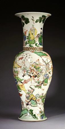 A Large Famille Verte Yanyan Vase