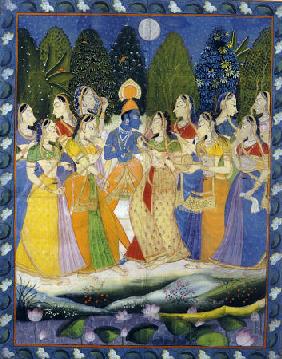 A Pichhavai Of Krishna As Shrinthji