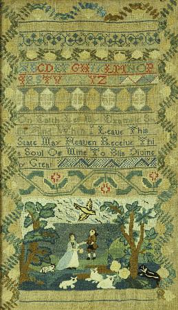 A Rare Needlework Sampler By Sarah Doubt, Massachussetts, 1765,