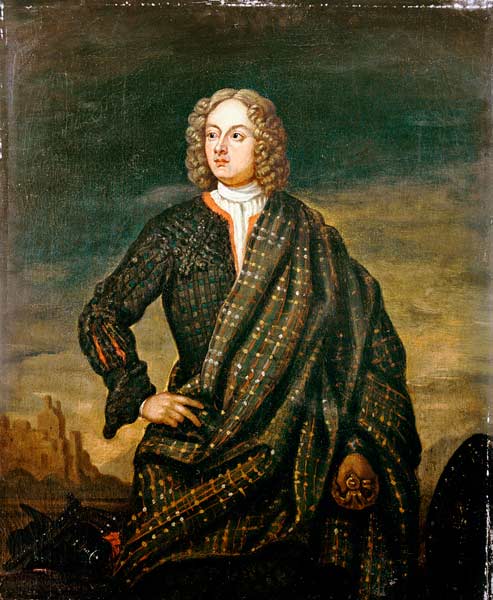 Portrait Of Andrew Macpherson Of Cluny (1640-1666), Three Quarter Length, In Plaid, His Left Hand Re von 