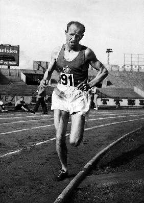 Emil Zatopek, czech runner during a 5000m race May 31, 19