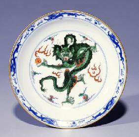 Famille Verte Dragon And Phoenix Dish