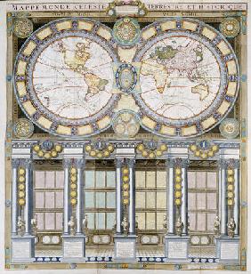 Hand-Coloured Engraved Wall Map Showing The Voyages Of Captain Cook