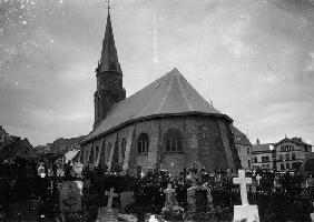 Helgoland,Ansicht Ev.Kirche,Friedhof