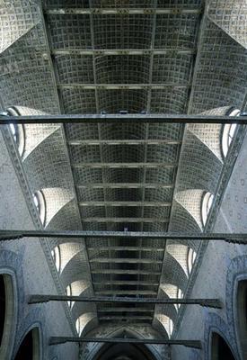 Interior view of the tricuspid roof in the form of a ship's keel (photo) 1884