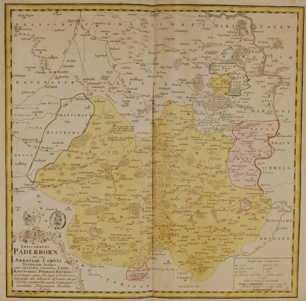 Landkarte Bistum Paderborn 1759 von 
