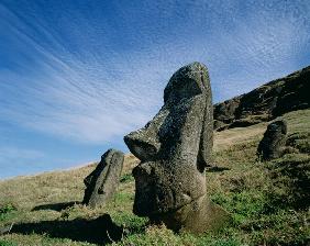 Monolithic Statues at Rano Raraku Quarry, c.1000-1600 (photo) 