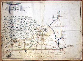 Map of Paduan Thermal Baths (w/c, pen & ink on paper) 17th