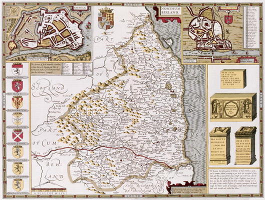 Northumberland, engraved by Jodocus Hondius (1563-1612) from John Speed's 'Theatre of the Empire of von 