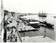 Panoramic View of the Riva degli Schiavoni looking towards the Giardini Pubblici (b/w photo)