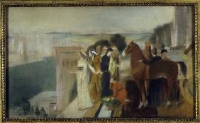 Semiramis erbaut Babylon / Degas /Studie