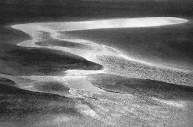 View of sand , Porbandar area of Gujarat (b/w photo) 