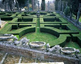 View of the upper gardens in front of the casino or 'Palazzina', designed by Giacomo del Duca (c.152 19th