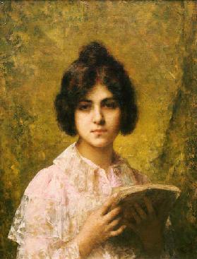 Young Woman Holding A Book