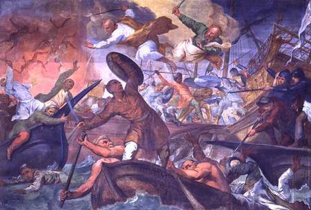 The Miraculous Intervention of SS Peter and Paul in the Battle of Lepanto von Ottaviano Dandini