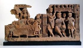 Relief panel depicting the Dream of Queen Maya, Gandhara Region