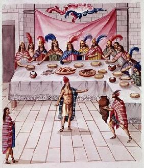 Tome 3 fol.134 A Banquet, from 'Teatro de la Nueva Espana'  on