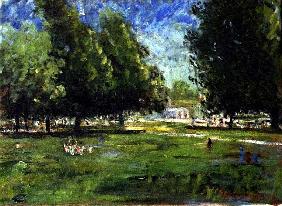 July in Kensington Gardens, 1998 (oil on canvas) 