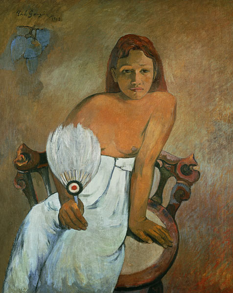 Mädchen mit Fächer von Paul Gauguin