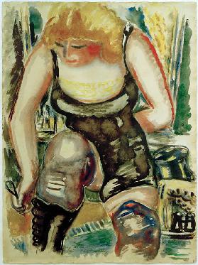 Blonde Dame mit Schuhknöpfer 1943