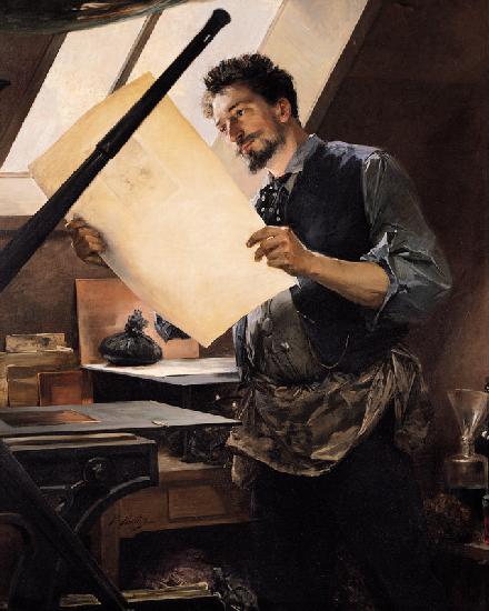 Felicien Rops (1833-98) in his studio