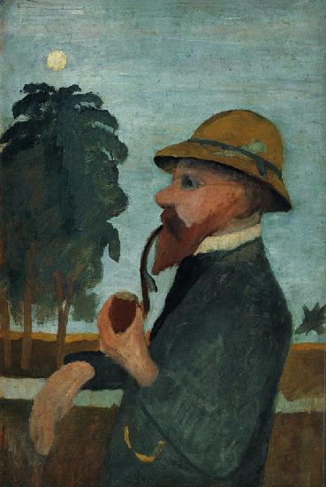 Otto Modersohn mit Pfeife