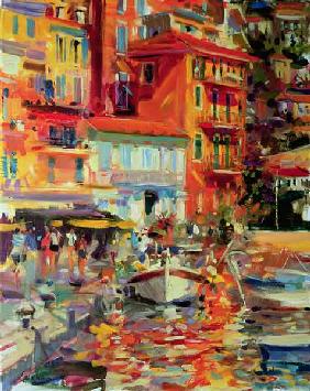 Reflections, Villefranche, 2002 (oil on canvas)  - Peter  Graham
