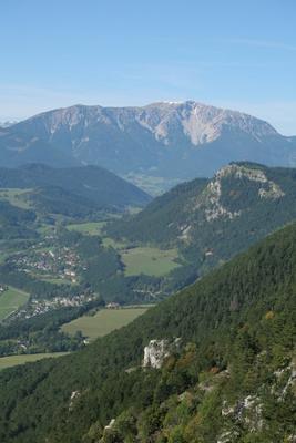 Blick von der Hohen Wand auf Schneeberg