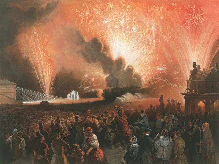 Krönungsfeuerwerk in Moskau von Pharamond Blanchard