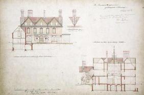 Design for the Red House, Bexley Heath (pen and ink and w/c on paper) 19th