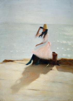 Junges Mädchen am Strand, Walberswick (Suffolk) 1886