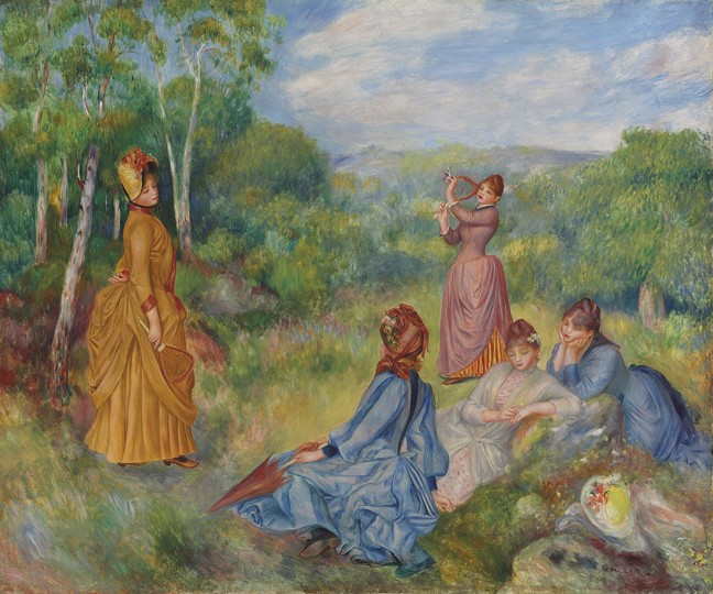 Junge Damen spielen Badminton von Pierre-Auguste Renoir