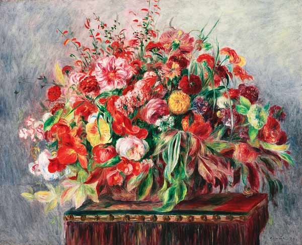 Korb mit Blumen - Pierre-Auguste Renoir als Kunstdruck oder Gemälde.