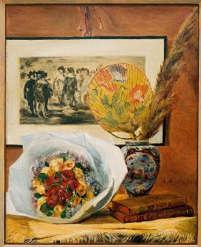 Nature morte au bouquet et à l’éventail 1871