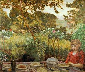 Fin de repas au jardin 1908