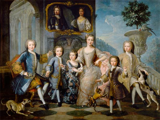 Portrait of the Family of the Duke of Valentinois von Pierre Gobert