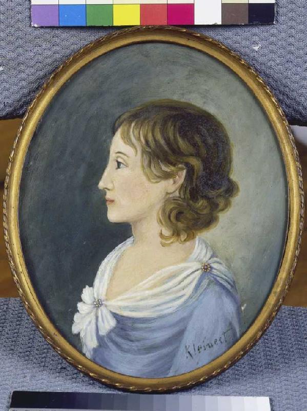 Bildnis der Sophie von Kühn (1782-1797) von Kleinert nach dem Verlobungsring von Novalis von Portraitmaler (18.Jh.)