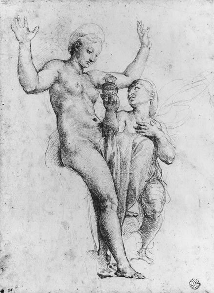 Psyche presenting Venus with water from the Styx von Raffael - Raffaello Santi