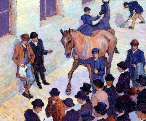 A Sale at Tattersalls, 1911 (oil on canvas) von Robert Polhill Bevan