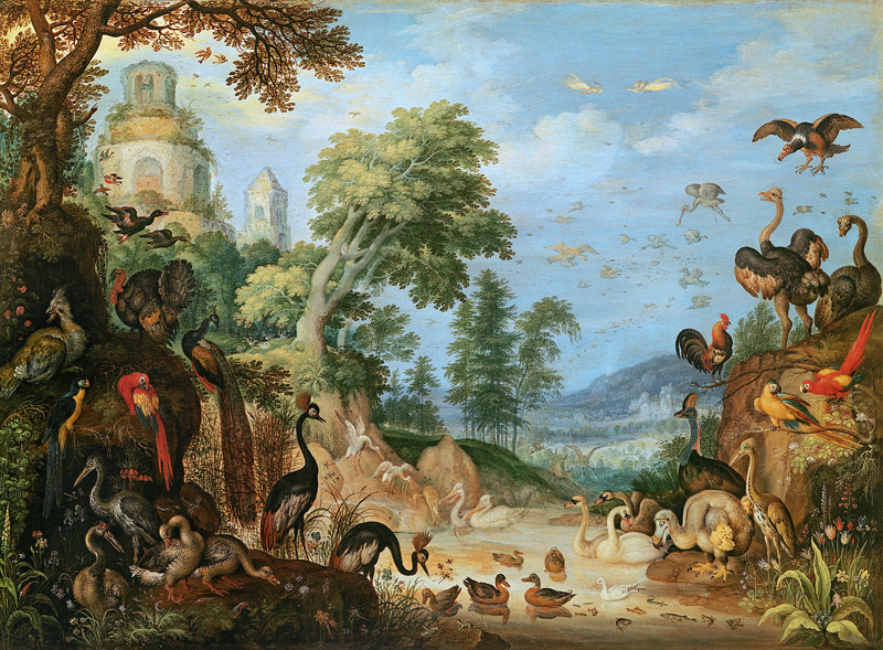 Landschaft mit Vögeln von Roelant Jakobsz Savery