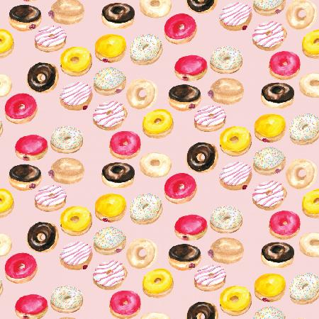 Aquarell-Donuts-Muster in Rosa