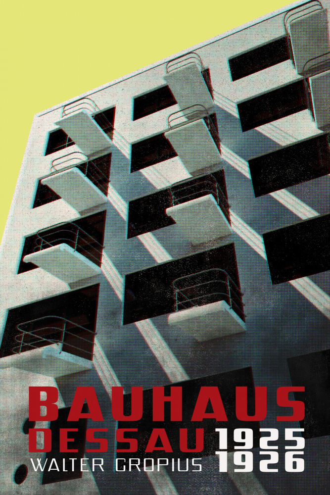 Bauhaus Dessau Architektur im Vintage-Magazin-Stil VIII von Rosana Laiz Blursbyai