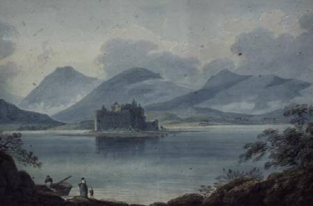 View across Loch Awe, Argyllshire, to Kilchurn Castle and the Mountains beyond von R.S. Barret
