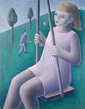 Girl on Swing, 1996 (oil on canvas) 