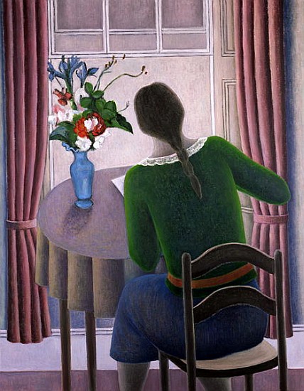Woman at Window, 1998 (oil on canvas)  von Ruth  Addinall